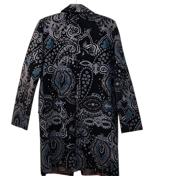 BURBERRY PRORSUM purple paisley bandana print double breasted trench coat Sz 10 - Picture 2 of 16